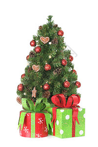 带礼物的圣诞树背景图片