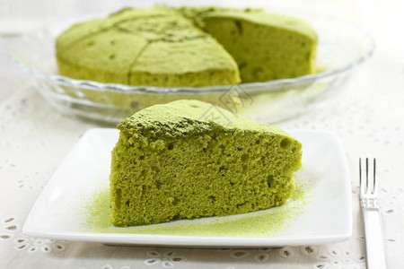 绿茶戚风蛋糕图片