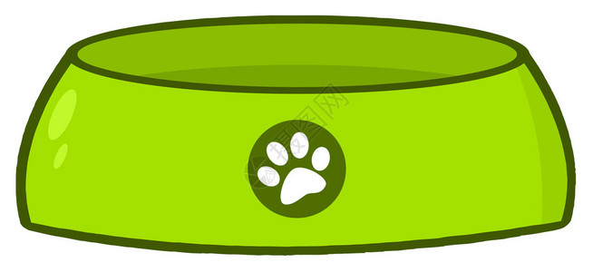 带有爪印的绿色狗碗食物盘图片