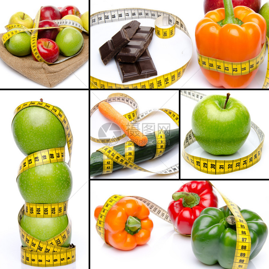 与饮食和体重减少概念的结图片