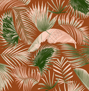 槟榔芋混合棕榈叶树背景设计图片