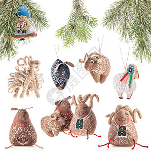 收藏的圣诞装饰羊乌克兰图片