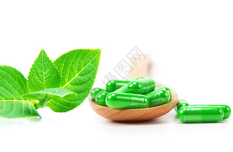 有机草本绿色药胶囊替代药物概念图片
