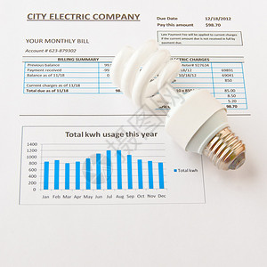 电费单上的节能CFL灯泡图片