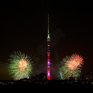 莫斯科市夜幕与奥斯卡迪诺背景图片