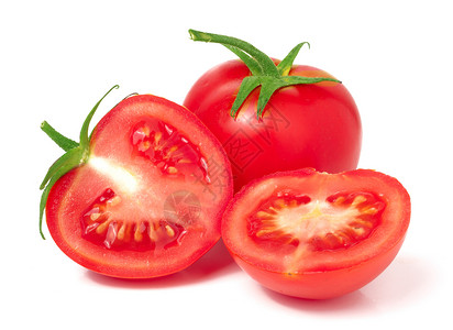a番茄和两半的白图片