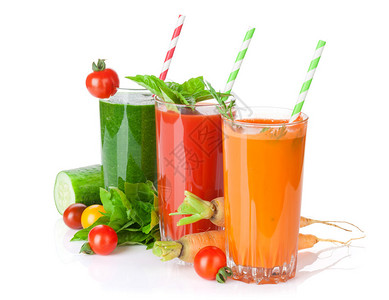 新鲜蔬菜果汁番茄黄瓜胡萝图片