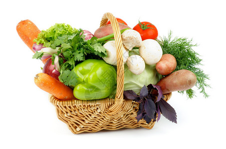 各种蔬菜篮背景图片