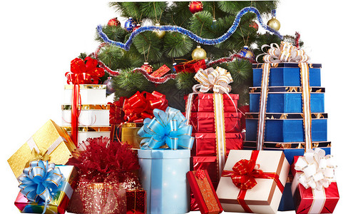 圣诞树和集体礼物图片