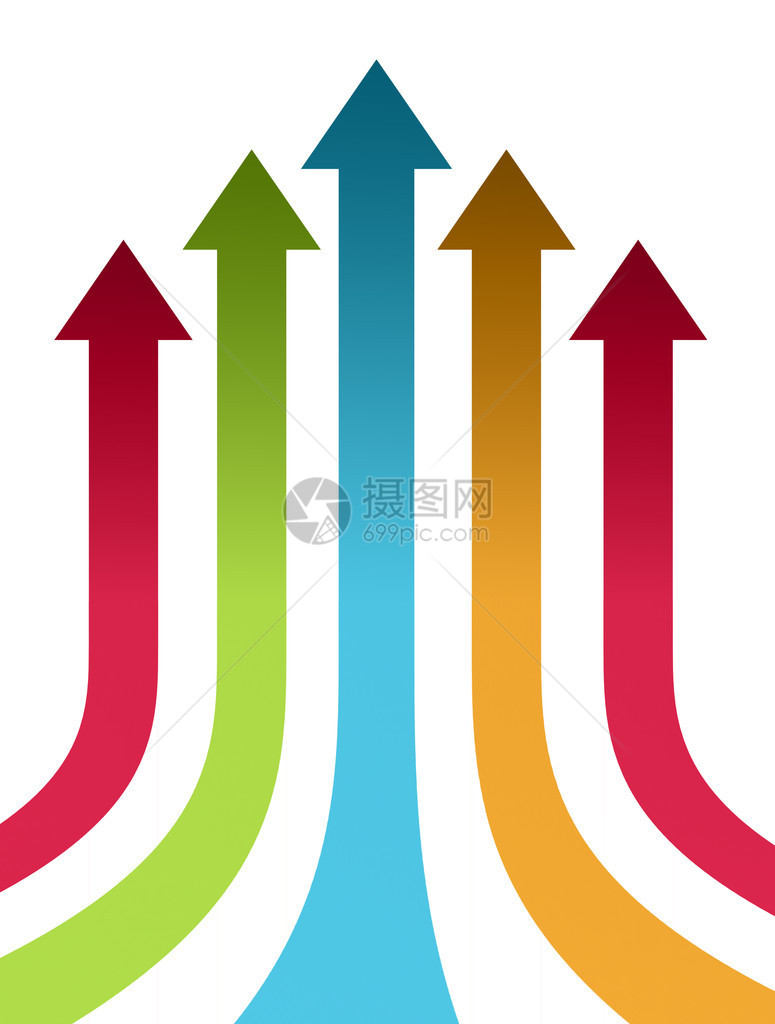 红色绿色蓝色和橙色箭头在图片