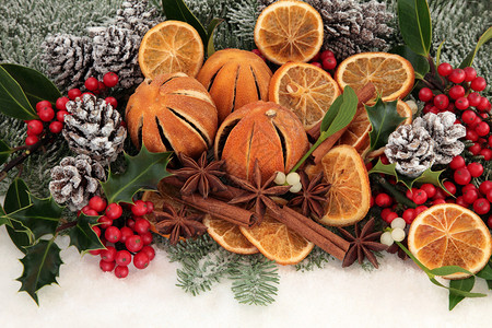 圣诞橙色水果图片