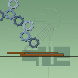 带有绿色梯度齿轮的背景图片