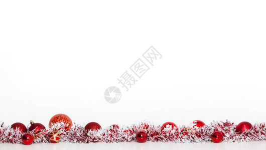 红色圣诞装饰品节日背景图片