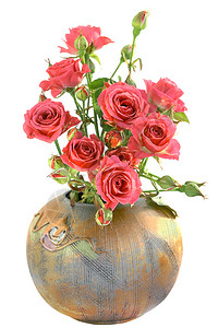花瓶中的玫瑰以图片