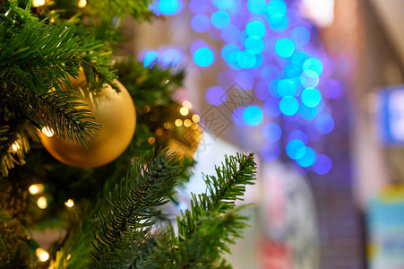 新年和圣诞节的圣诞树装饰照片图片