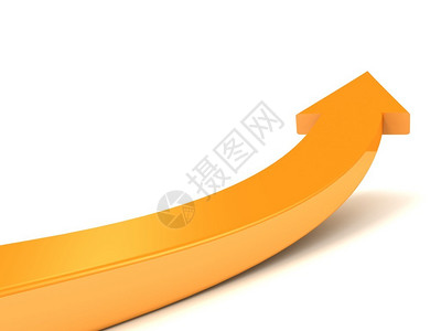 白色背景上的橙色商务箭头图片