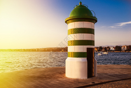 克罗地亚Zadar的海洋灯塔位图片