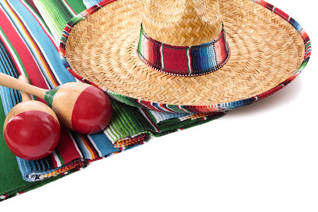 墨西哥传统的大刀毛毯地背景图片