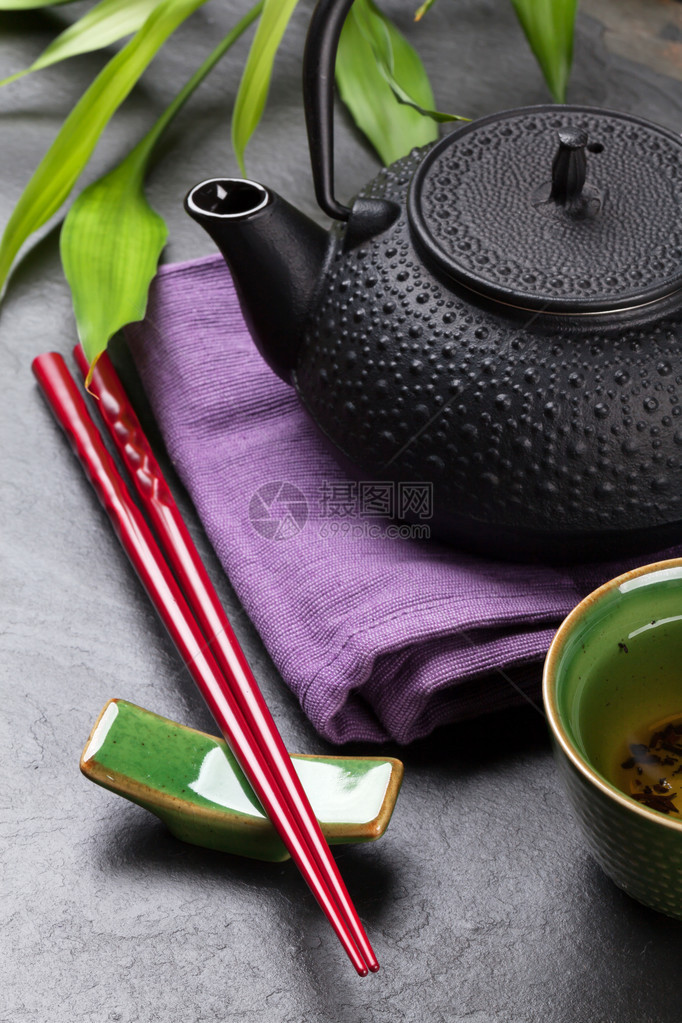 亚洲寿司筷子茶碗和图片