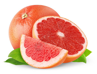 红葡萄柚上白色孤立图片