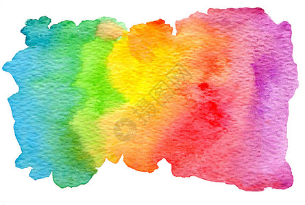 七彩的虹水彩纹理您设计的五颜六色的水彩背景孤立在白色背景图片