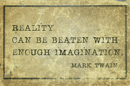 以足够的想象力可以战胜现实著名的MarkTwain引号印在图片