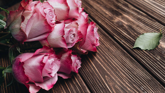 美丽的粉红玫瑰花束图片