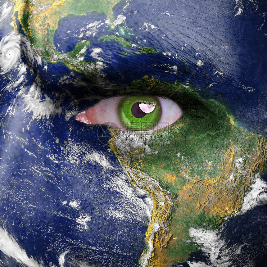 自然概念人类面部覆盖着地球照片美国航天局提供的图片