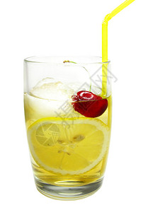 酒精利口酒鸡尾酒约翰柯林斯加冰柠檬樱桃图片
