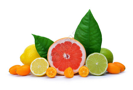 Citrus水果葡萄果柠檬LimeKumqut以图片