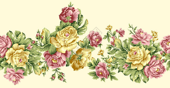 无缝玫瑰花边框背景图片