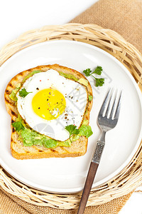 健康早餐鸡蛋和Avocado图片