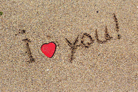 我爱你在沙滩上的笔记背景图片
