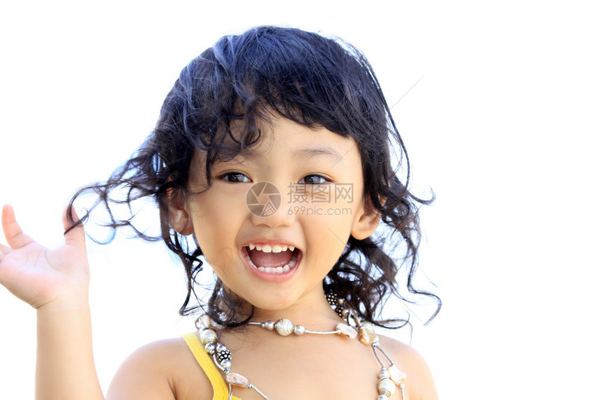 美丽的亚洲小女孩的肖像印度图片