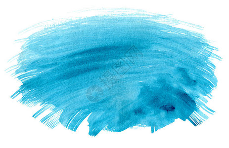 蓝色水彩斑点孤立在白色背景上背景图片