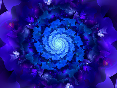 抽象佛教素材空间的蓝色螺旋变形计算机生成了抽象插画