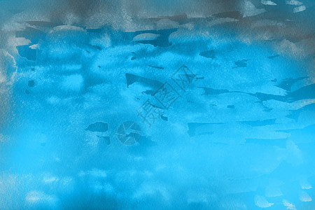 纸抽象背景上的蓝色水彩颜料图片