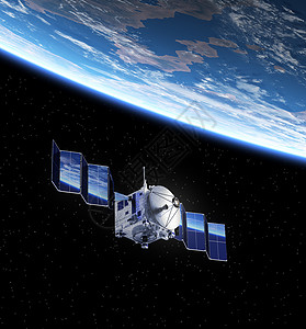 卫星在太空部署太阳能电池图片