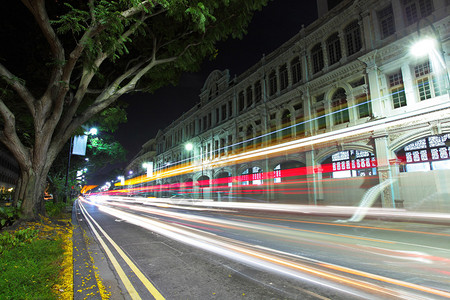 新加坡夜间与图片