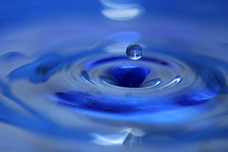 一滴蓝色的水滴落下背景图片