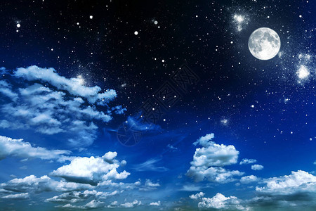 与星和月亮的夜空图片