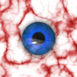 人类眼球与蓝色虹膜的插图图片