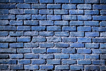 老蓝砖墙蓝色背景背景图片