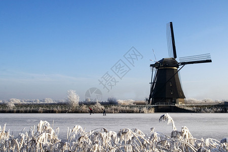 荷兰风车的照片图片
