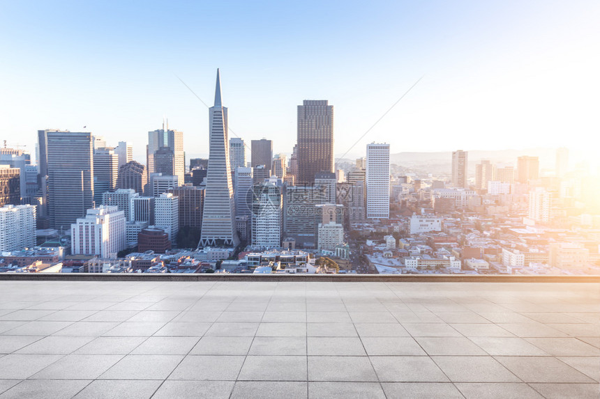 旧金山市景和天线日出时图片
