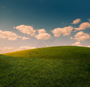 与蓝天的夏天风景图片