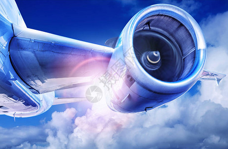 现代飞机的涡轮图片