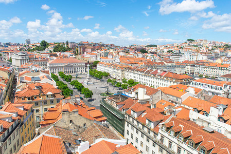 葡萄牙里斯本全景背景图片
