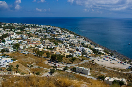 城市卡马里圣托里尼岛希腊图片