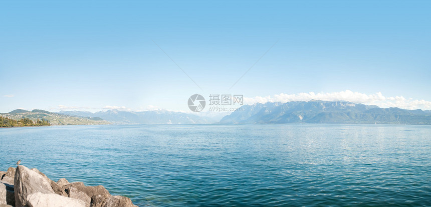 日内瓦湖或莱曼湖的景色图片